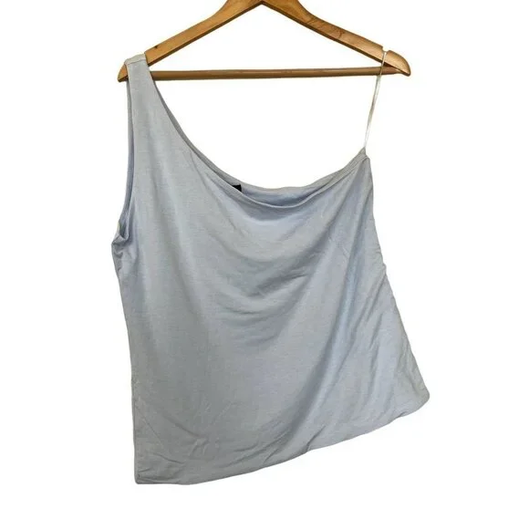 NWT J.Crew One Shoulder Light Blue Top XL