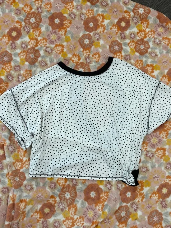 Polka Dot Crop Top with Crisscross open back