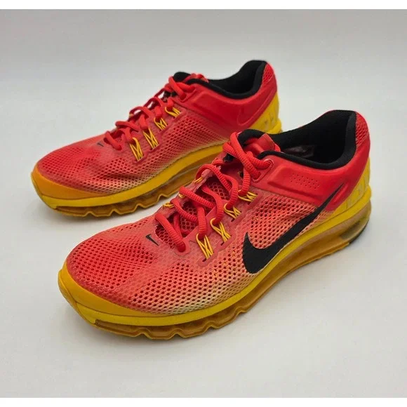 Nike Air Max‎ 2013 Premium Sunset Orange Yellow Black Men 9