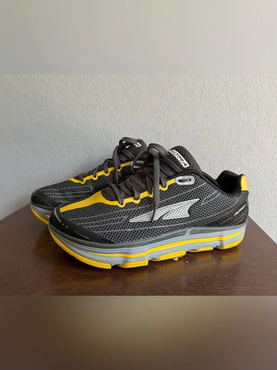Altra Repetition Running Shoes s11.5 Mens Zero Drop Black/Yellow Mesh