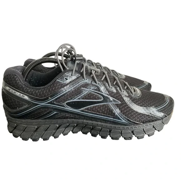 Brooks Adrenaline GTS 16 Mens Running Shoes Black Silver 1102121D068 Size 10.5 D