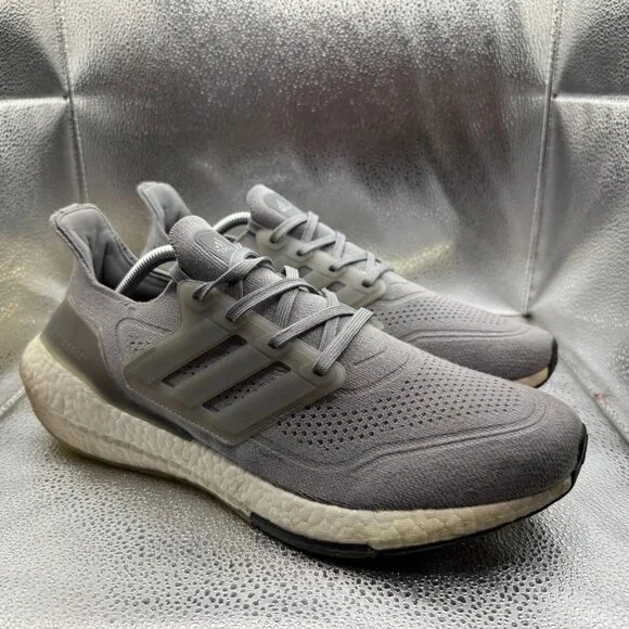 Size 11 Adidas UltraBoost 21 Low Gray White Mens‎ Running Sneakers FY0381