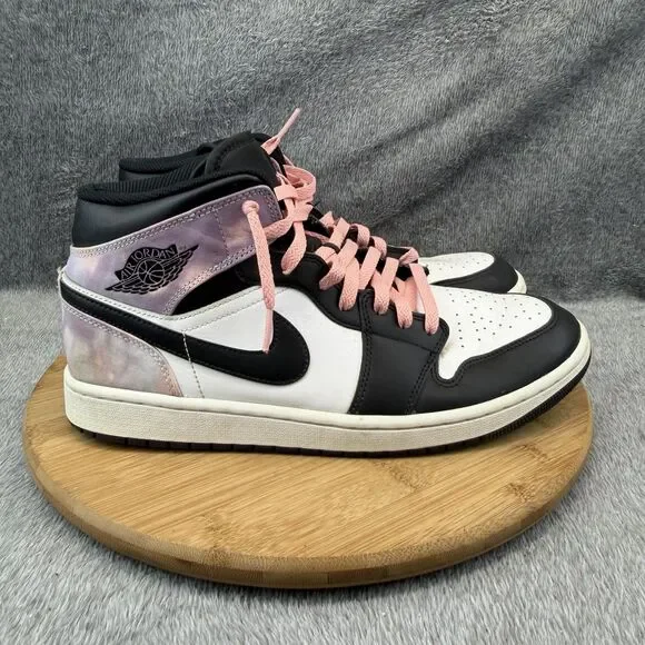 Nike Air Jordan 1 Mid SE Shoes Mens Size 11 Black Tie Dye Basketball DM1200-001