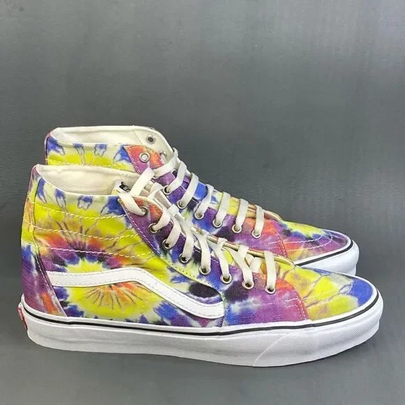 Vans Sk8-Hi Tapered Skate sneaker Tie Dye Hippie Clown Psychedelic men 11.5