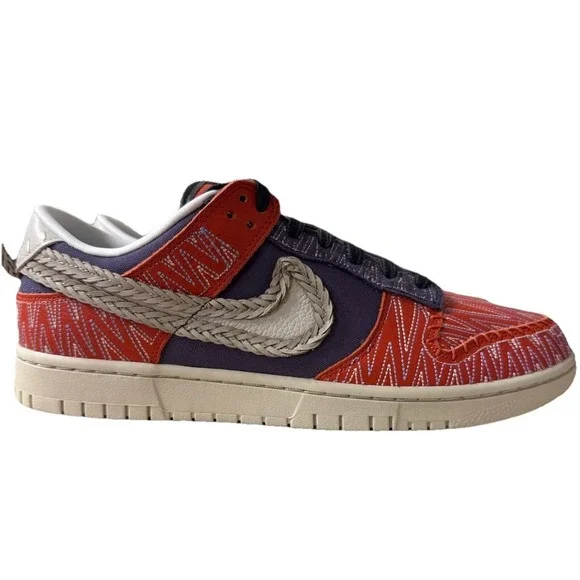 Nike By You Dunk Low White Red Multicolor | DJ3210-991 Men's Size 12