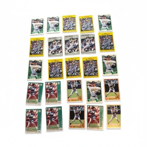 Mark McGwire Fleer Baseball Card Lot 25 Oakland A's Mixed Years Raw Vintage