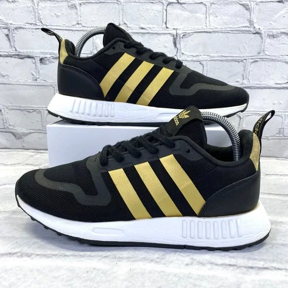 Adidas Originals Multix J Athletic Shoes Men's Size 7 Black Gold Metallic Q47130