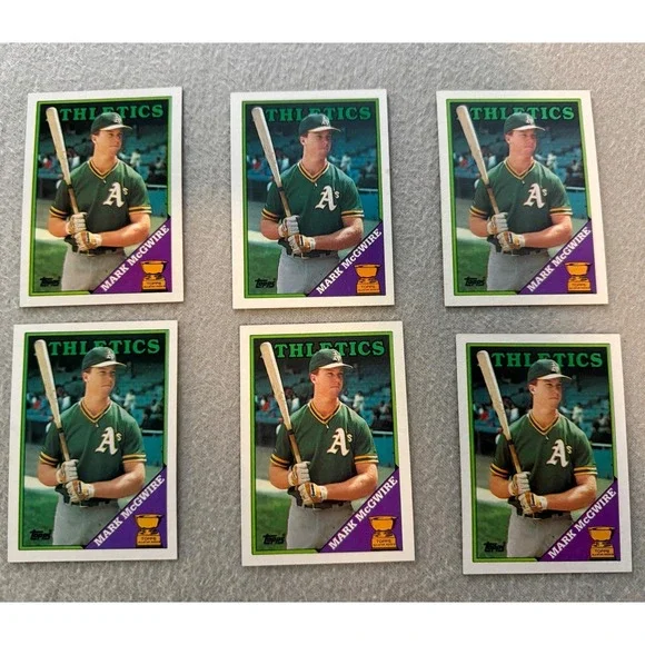 Mark McGwire 1988 Topps #580 Baseball Card Lot of 6 A's All-Star Rookie Cup