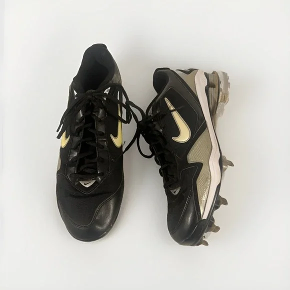 Nike Shod Fuse 2 Metal Baseball Cleats Size 11.Black / Metallic Silver