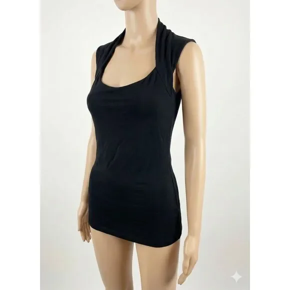 Banana Republic Black Sleeveless Scoop Neck Top XS Minimalism Stretch Y2k
