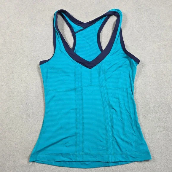 Lululemon Tank Women Small Teal Blue Purple Scoop Neck Racerback Athletic Top