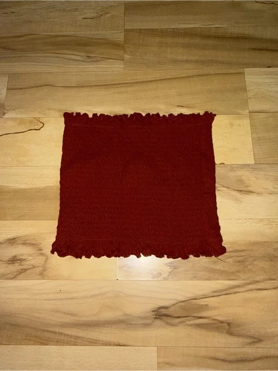 Women's Red Smocked Tube Top