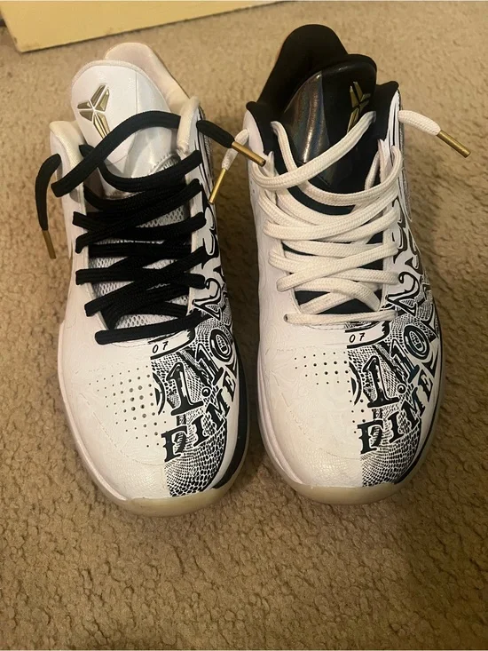 Kobe Bryant Signature Sneakers in White & Black
