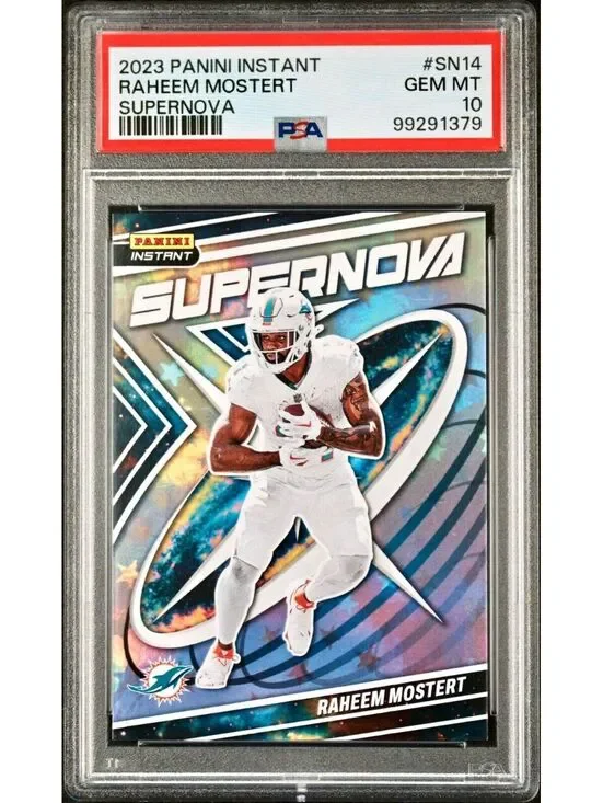 Raheem Mostert 2023 Panini Supernova NFL #SN-14 Football Card PSA 10 Gem Mint