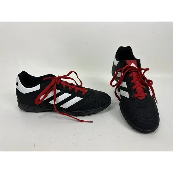 Adidas Mens Goletto TF 6 Soccer Shoes Black G26369 Stripe Low Top Cleats‎ Sz 6.5