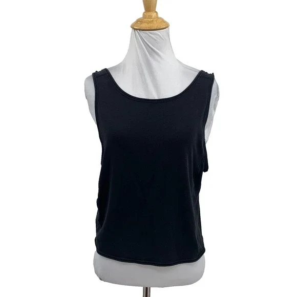 Lululemon Tank Top Womens 8 Black Sleeveless Open Back Twisted Lowcut Armholes
