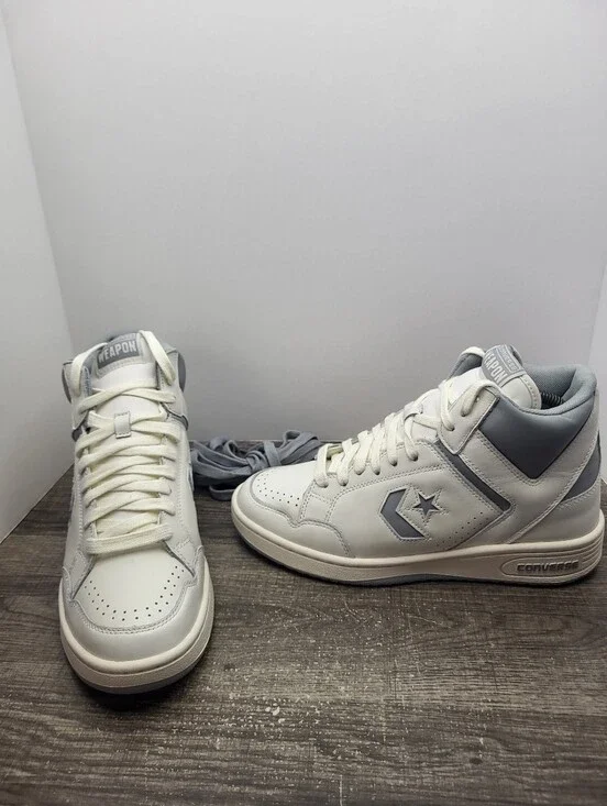 Converse Weapon White Ash Grey Old Money A04397C Larry Bird Mens Size 8.5 New