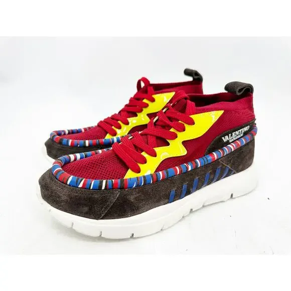 Valentino Garavani Heroes Tribe Moc Toe Sneakers Men‎ Size 41 Red EXCELLENT