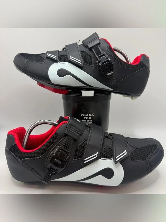 Peloton Cycling Shoes Men’s EU 46 Black Red Look Delta Cleats Indoor Bike