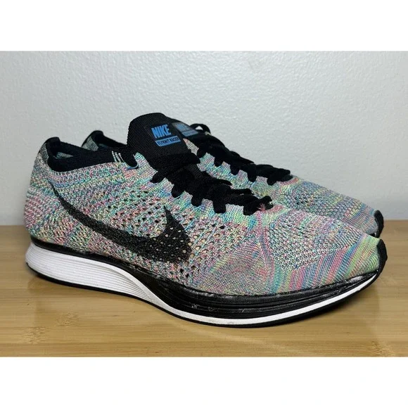 Size 9.5 - Nike Flyknit‎ Racer Multi-Color 2.0 - Men 526628-304