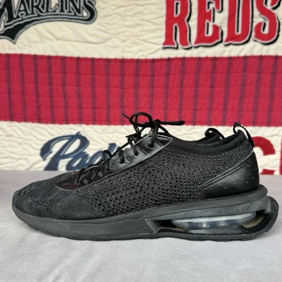 Size 10 - Nike Air Max Flyknit‎ Racer TRIPLE BLACK ANTHRACITE Sneakers Men's