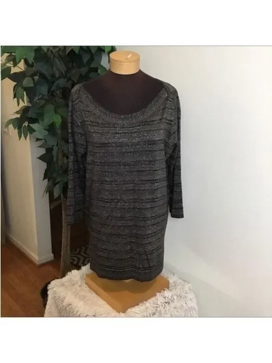 Worthington lightweight top Woman’s size XL striped gray black silver