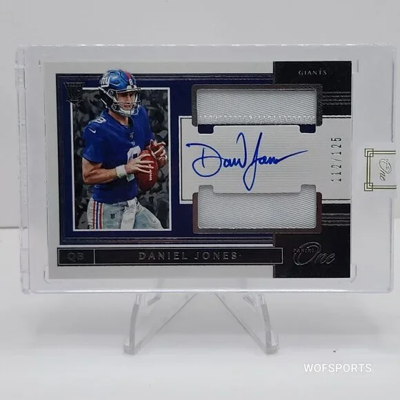 2019 Panini One 112/125 Daniel Jones #39 RPA Rookie Dual Patch Auto RC
