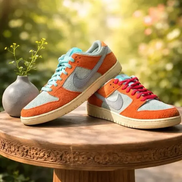 Nike SB Dunk Low Orange Emerald Rise Size 12 Preowned OG BOX