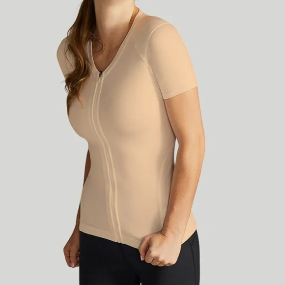 Tommie Copper Full Back Support Shirt Compression Top Nude Size L