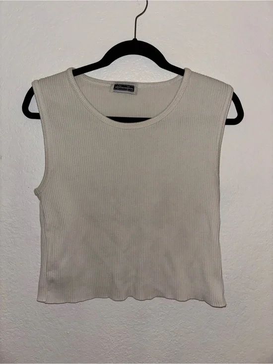 Vintage Xhilaration Cream Ribbed Sleeveless Top