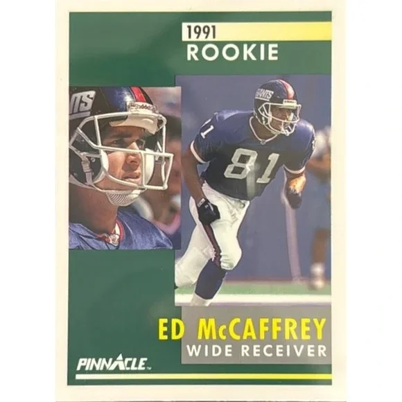 1991‎ Pinnacle #322 Ed McCaffrey Rookie Football Card Excellent Condition