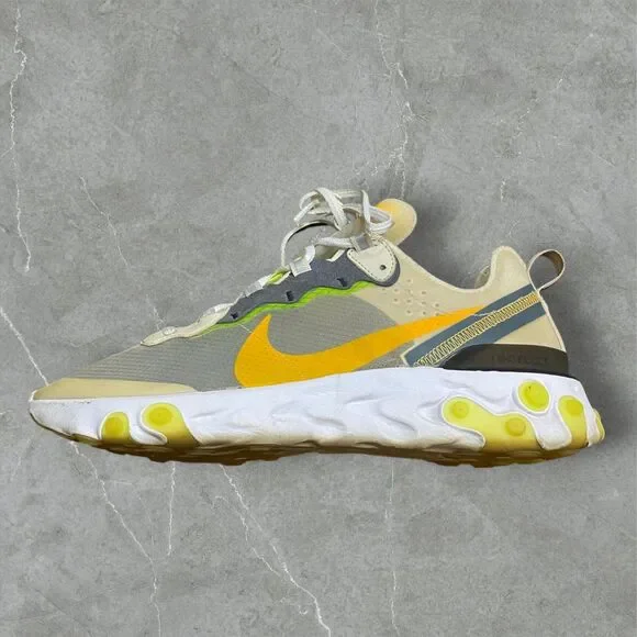 Nike React Element 87 Light Orewood Brown Laser Orange AQ1090-101 Mens Size 10.5