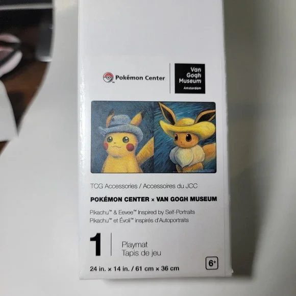 Pikachu & Eevee Self-Portraits Playmat - Pokemon‎ Center x Van Gogh Museum - NEW