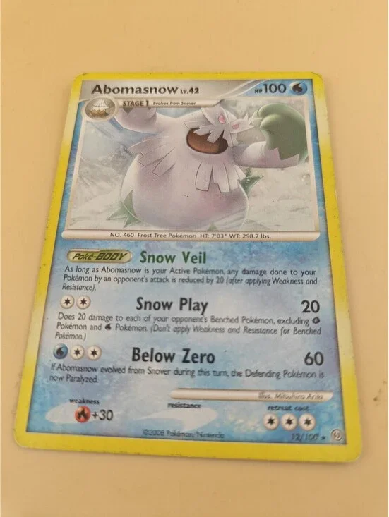 Pokemon Abomasnow 12/100 Rare Stormfront NM/M Card