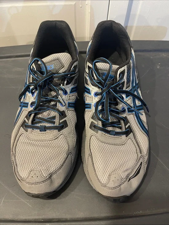 Asics Gray and Blue Men's Athletic Sneakers
