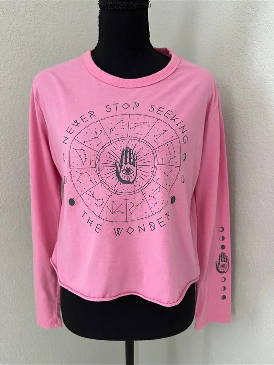 Grayson Threads Pink Long Sleeve Mystical Graphic Tee