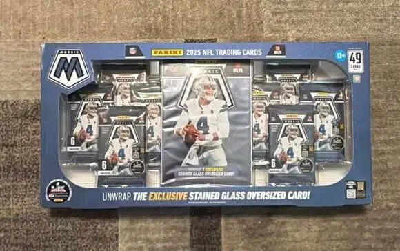 2025 Panini Mosaic Football Bundle Box Stained Glass Oversized Card
