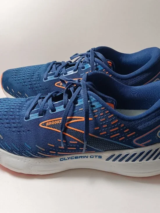 Brooks Glycerin GTS 29 mens size 12D blue orange running shoes 1103831D444