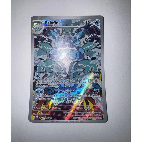 Palafin 200/197 MISCUT ERROR✨  Illustration Rare Pokemon Holo Near Mint