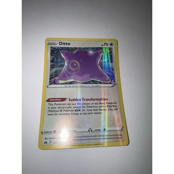 Ditto 107/159 HOLO BLEED ERROR! ✨ Rare 2023 Pokemon Crown Zenith Card NM