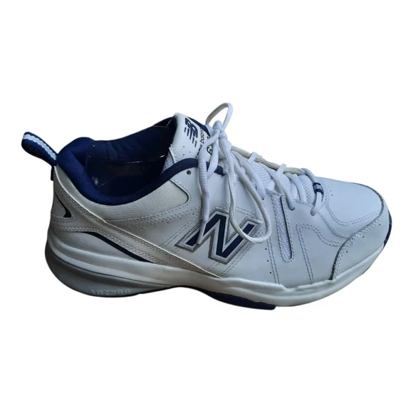 New Balance 619 White Navy Leather Comfort Orthopedic Sneaker MX619WN2 Size 9.5