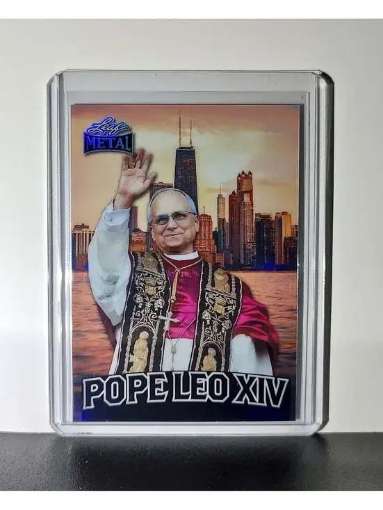 Pope Leo XIV 2025 Leaf Metal Trading Card Chicago Skyline Parallel /639