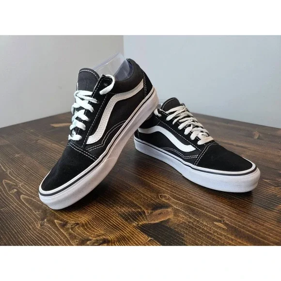 Vans Old Skool Men's Sneakers Size 5 Women's 6.5 Black Suede Canvas Casual Shoes