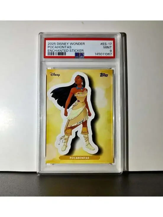 Pocahontas 2025 Topps Disney #ES-17 Enchanted Sticker Card Pocahontas PSA 9