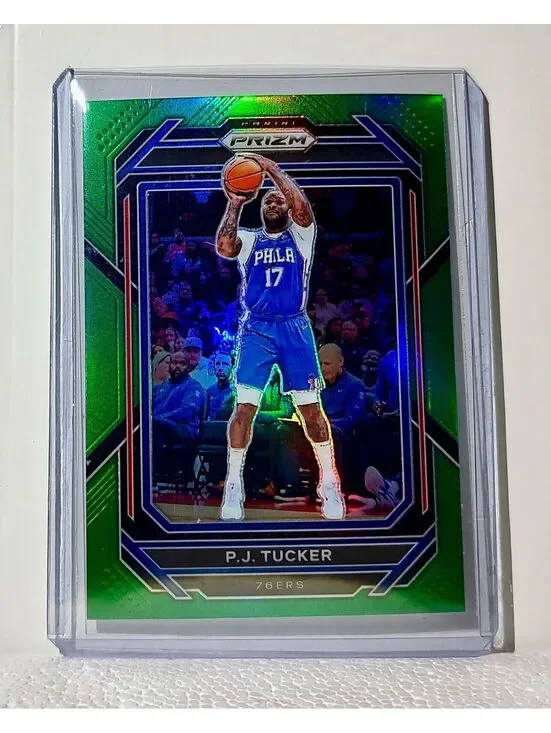 PJ Tucker 2022-23 Panini Green Prizm NBA #42 Basketball Card Philadelphia 76ers