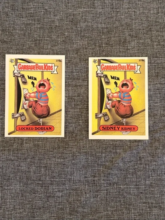Series ten #379 pair a&b cards, garbage pail kids, Sidney kidney, Locked Dorian