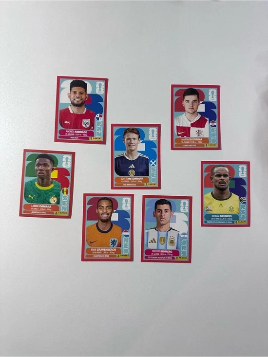 Panini FIFA World Cup 2026  - Red borders - 7 shown