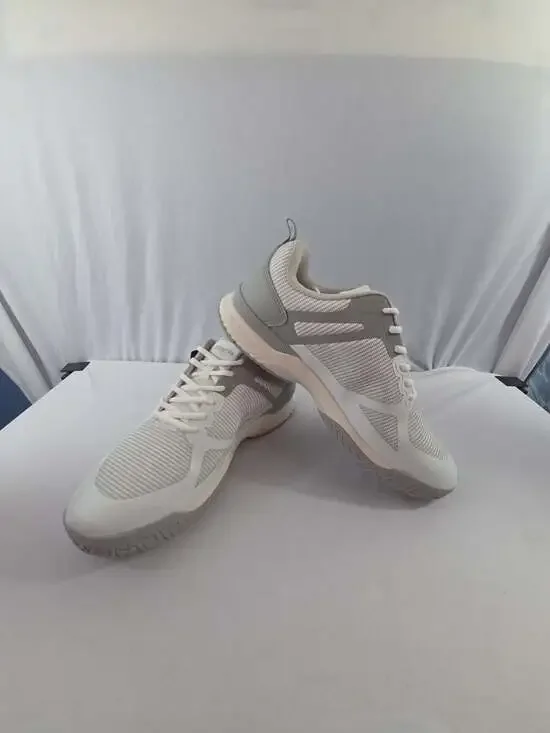 FitVille Men's Amadeus Court Tennis Shoes in White and Grey