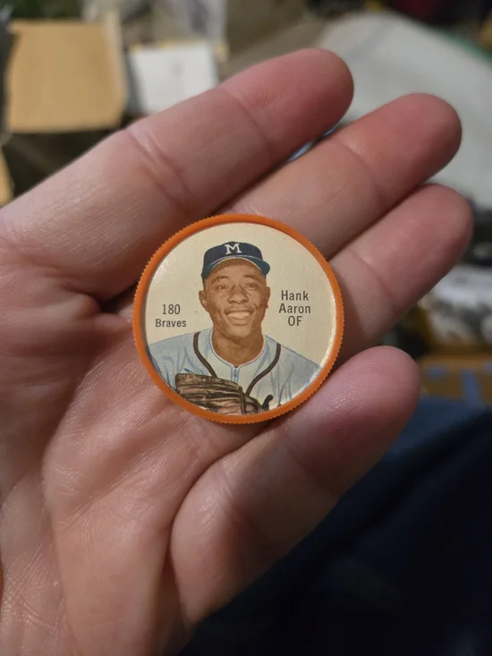 1962 Salada Coin Of Baseball Legend Hank Aaron Excellent Condition