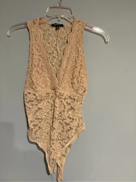 Ambiance Beige Lace Top